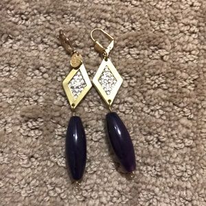 Purple and gold earrings